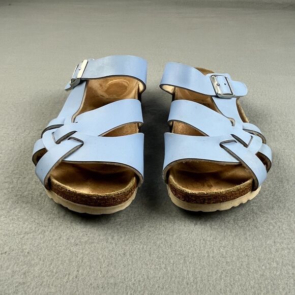 Birkenstock Yao Dove Blue Patent Sandals Adjustable Buckle Women's 37 - US 6 - Picture 2 of 8